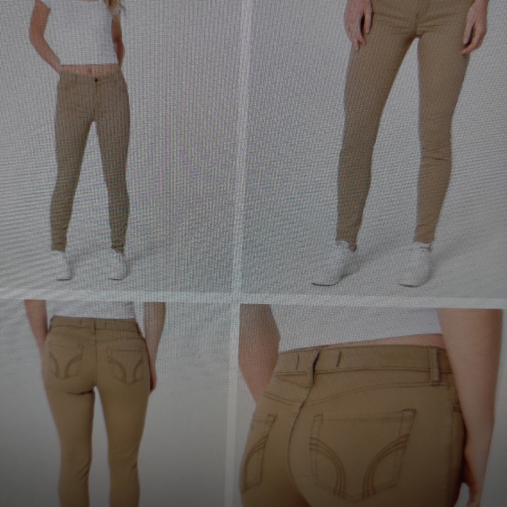 3  HOLLISTER HIGH-RISE KHAKI SUPER SKINNY PANTS